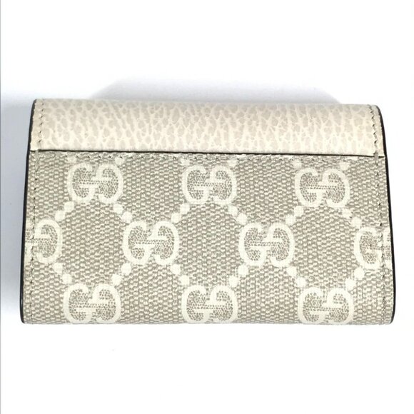 GUCCI 456118 logo GG 6 Key Case Key 6P Key Case PVC/Leather Beige - Picture 2 of 12